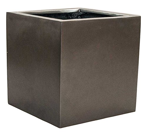 Eleganteinrichten Blumenkübel Fiberglas anthrazit metallic quadratisch 60x60x60cm