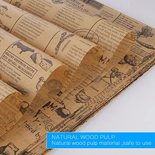 Hejo 100 Sheets Deli Paper Sheets, Chips Paper for Basket, Environmentally Friendly Baking Paper, Burger Paper, Wrap Paper for Burgers, Butterbread, Cheese, Fries (25 x 25 cm) - Image 4