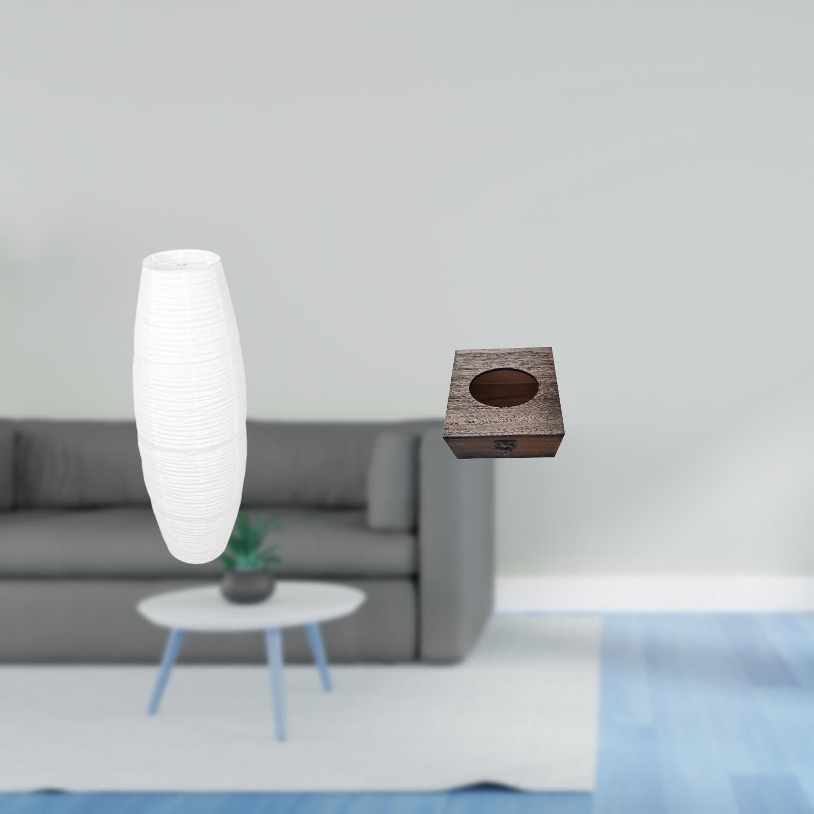 Elegant Wooden Paper Floor Lamp with Tissue Storage Tray and Modern Bulb Cage Guard for Bedroom Hotel Bathroom Home Organization|Home & Garden|Lamps, Lighting & Ceiling Fans|Lamps-image-35