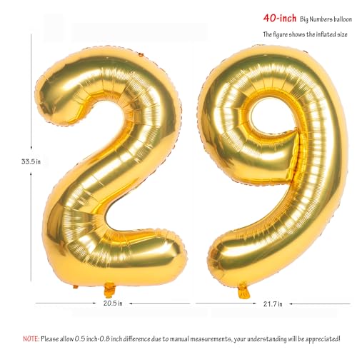 Image of 40 Inch gold Number Balloons 29 Helium Foil Mylar Balloon | Birthday Party banquet Decoration 29