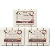 A LA MAISON Sweet Almond Bar Soap -Uses: Hand and Body, Triple Milled, Essential Oils