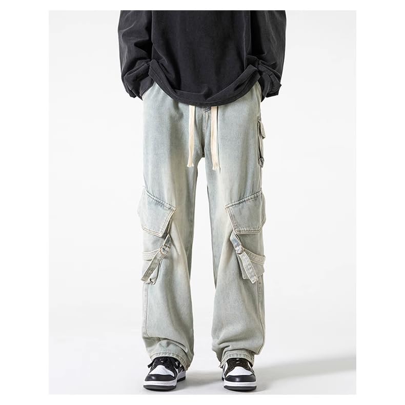 Men's American Cargo Jeans Spring Summer Loose Straight Casual Pants4