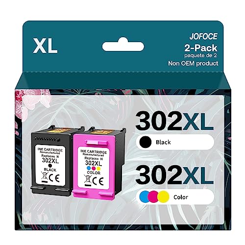 Jofoce 302XL Cartouches d'encre Remplacement pour HP 302 XL Noir et Couleur Grande Capacité Encre pour HP DeskJet 3630 3632 3
