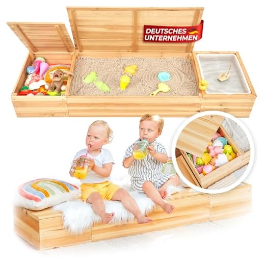 SCHRIMA® 4 in 1 Sandkasten aus lackiertem Massivholz