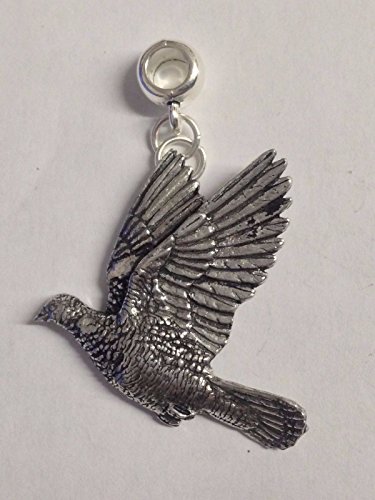 Charm woodpigeon pour pendentif et bracelet, breloque oiseau souvenir 5mm