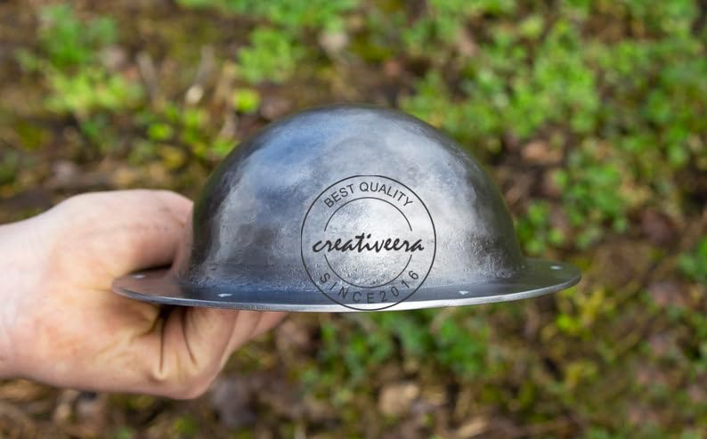 Boss Medievale Scudo Acciaio per SCA LARP Ricostruzione, Umbo Center Dome, Argento lucido, 7 Inch