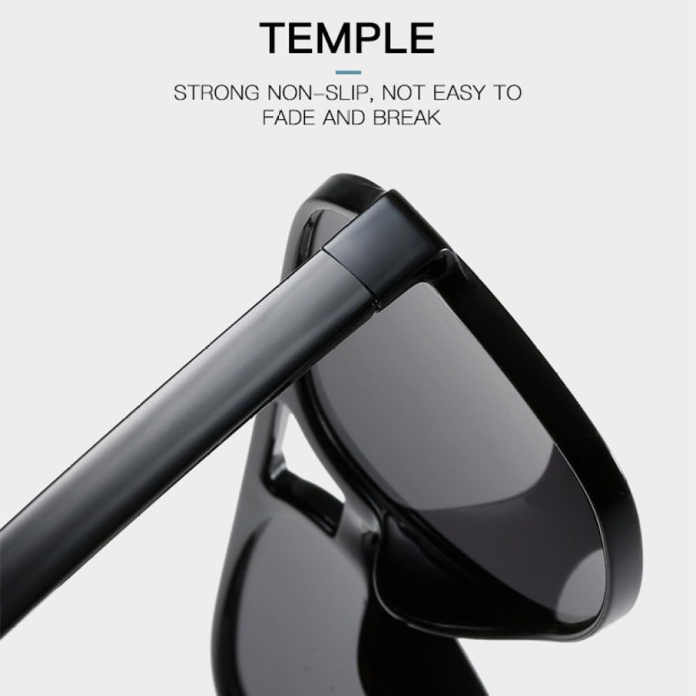 Klassische übergroße Sonnenbrille für Damen, Retro, Vintage, Doppelsteg, große Sonnenschutzbrille, Unisex, gelbe Fahrbrille