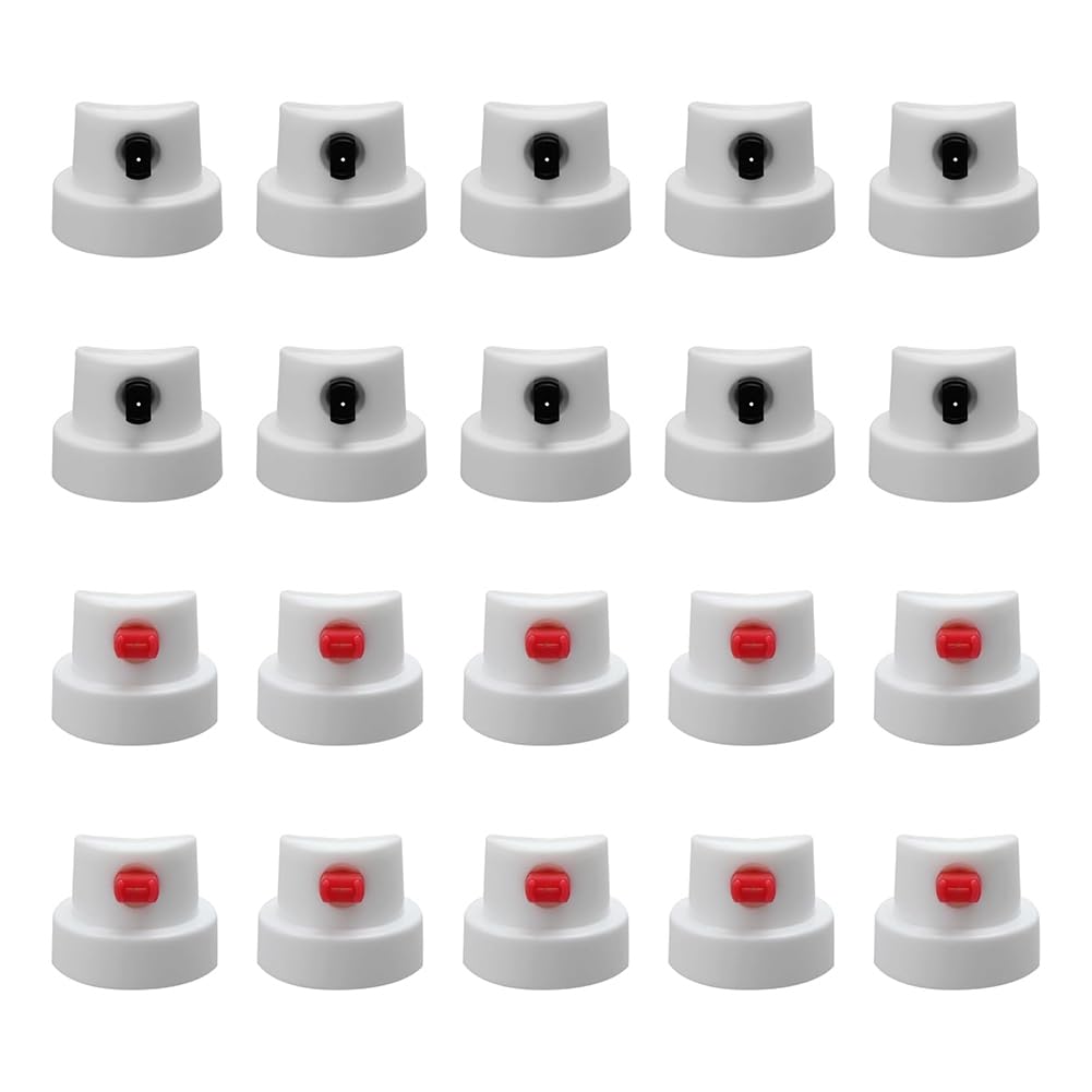 Ctrlzs Women's Black/Red -Paint Caps Fit Cans,Flat Jet Caps -Can Nozzle-Calligraphy -Paint Nozzles -Paint Tips-20Pcs