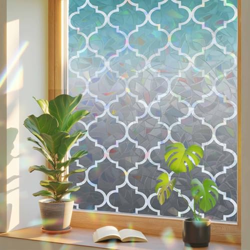 Vinilo decorativo para ventana turquesa 17.7x39.3 pulgadas