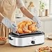 VEVOR Roaster Oven, 18QT Electric Roaster Oven, 150-450℉ Adjustable Temperature Electric Roasting Pan with Self-Basting Lid, Cool-Touch Handle, Defrost & Warm Function, Stainless Steel Turkey Ovens