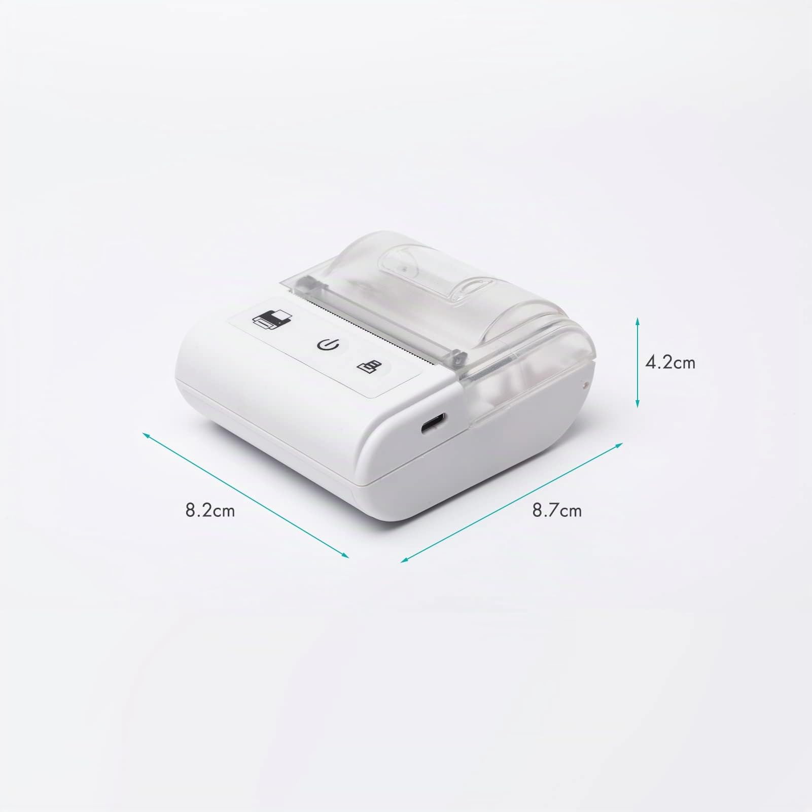 Impresora de Recibos Térmica Portátil Mini USB y Conexión BT de 2 Pulgadas 57mm, Impresora Inalámbrica de Alta Velocidad con 1 Rollo de Papel Incluido, Compatible con iOS, Android, Windows para Ventas