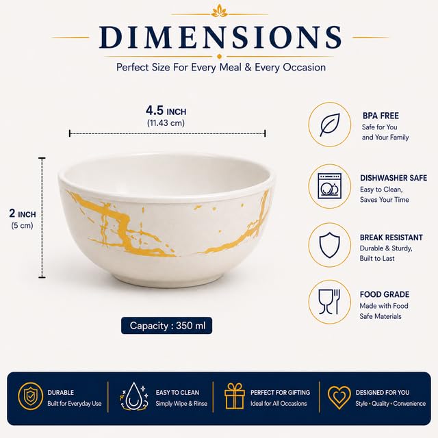 Image of Ariya 4.5 Inch Melamine Greek Bowls Pure Ivory Collection Set of 3