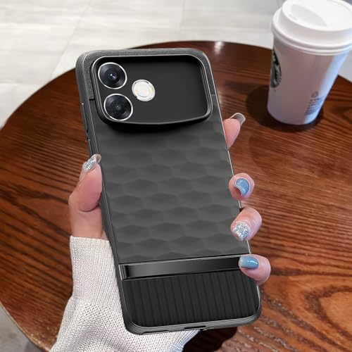 Image of Pikkme Back Cover for Oppo F33 Pro 5G Camera Protection 3D Hexa Cube Design Silicone Protective Bumper Case (Black)