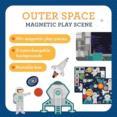 Image of Petit Collage Outer Space Play Scene Mix and Match Magnetic Pieces, Ages 3+, 2 Scenes and 54 Pieces
