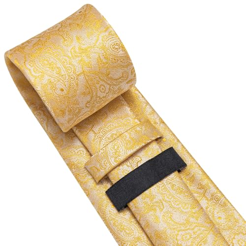 Image of Dubulle Mens Tie Set Solid Paisley Silk Striped Necktie for Men with Cufflinks Tie and Pocket Square
