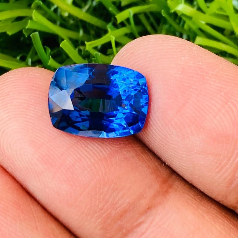 Tanzanite naturelle coussin 12x9mm pour création de bijoux DIY