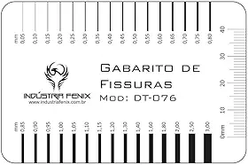 Fissurômetro Gabarito Fissuras Régua FISS04 Branco Fenix