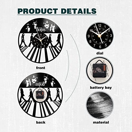 Horloge The Beatles – Disque vinyle – 30,5 cm – Horloge de musique rock pop – Décoration murale – Horloge ronde faite à… - Les Beatles, Paul McCartney, John Lennon, RIngo Starr, George Harrison Horloge The Beatles - Disque vinyle - 30,5 cm - Horloge de musique rock pop - Décoration murale - Horloge ronde faite à… – Image 7