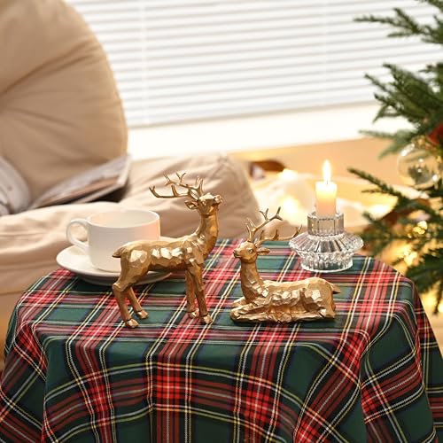 Aomoonoa 2Pcs Resin Reindeer Figurines For Christmas Decor Gold Tabletop Reindeer Statues Small Decorative Deer Figurines For Indoor Christmas Tabletop Mantle Decorations thumb #8