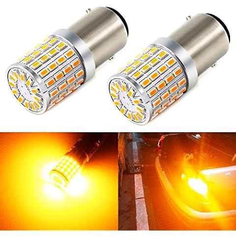 PHINLION 2057 1157 Orange Yellow LED Bulbs Super Bright 3014 72-SMD 1034 2357 7528 LED Bulb for Turn Signal Blinker Parking Side Marker Lights, Amber Yellow Cover