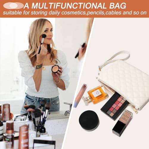 Leather Laptop Briefcase for Women 15.6 Inch Laptop Work Bag Waterproof Computer Bag for Women with Clutch Purse3