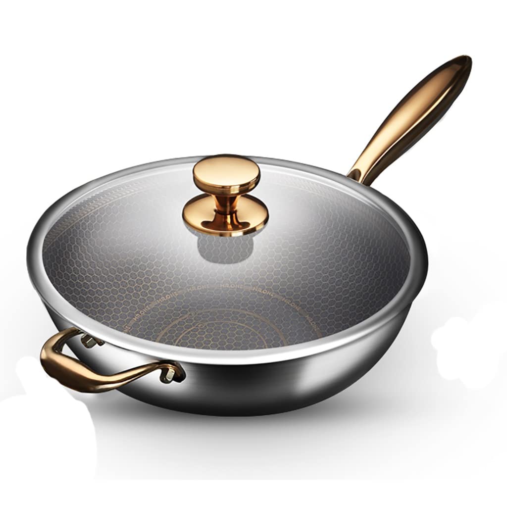 Yuanpgky Couvercle Inox Pour Poêle 34 Cm - Couvercle Universel Wok Et Poêle à Frire En Acier Inoxydable
