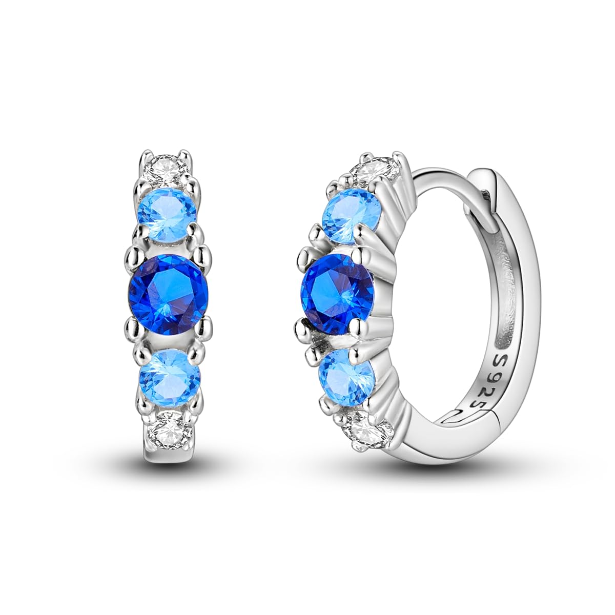 MULA 925 Sterling Silver Hoop Earrings for Women Cute 5A Cubic Zirconia Classic Small Hoop Earrings Jewelry