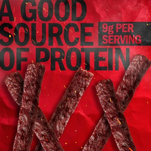 Jack Link's Beef Steak, Teriyaki - Protein Snacks, Meat Snack with 9g of Protein, Made with 100% Beef, Individually Wrapped Bulk Snack Pack, Keto Friendly - 1 Oz. (12 Count)