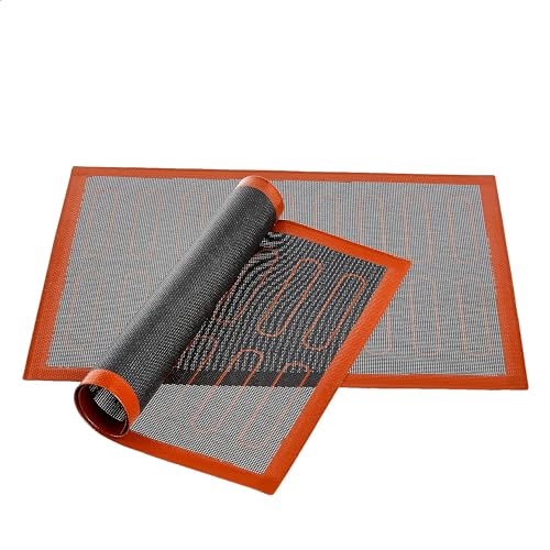 Amazon Basics Silikon-Backmatte, haftet nicht an, perforiert, für Brot, Gebäck, leicht zu reinigen, wiederverwendbar, 2 Stück… – Ansicht 5