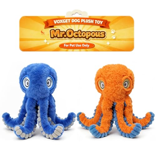 2 juguetes mordibles de pulpo para perros pequeños