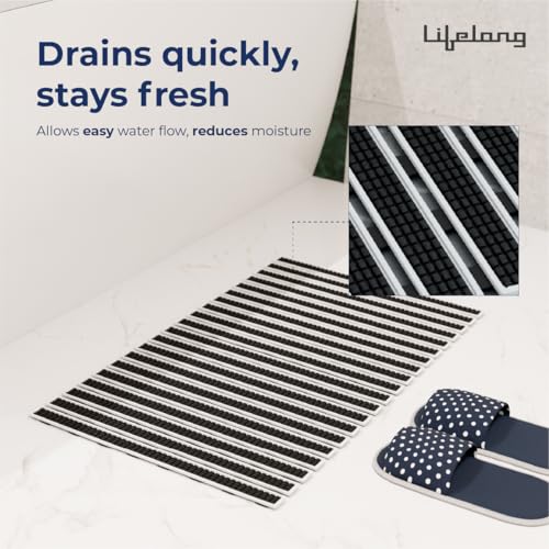Image of Lifelong Bathmat for Home | Anti-Skid Bathroom Mat, Water Resistant Non-Slip Floor Mat for Bathroom, DIY Customisable Size Mat for Kitchen, Quick Drying Foot Mat, Silicone Suction Cup for Strong Grip