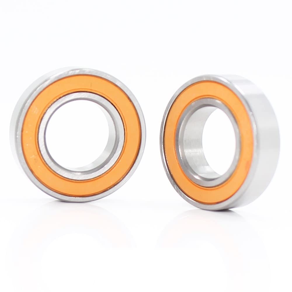 2pcs S61700 2RS CB / S6700 2RS CB ABEC7 10x15x4mm Rodamiento de bolas de cerámica híbrido de acero inoxidable S6700RS
