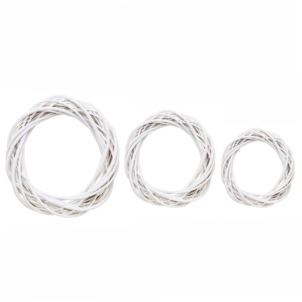 Ghiro di rattan di Natale, decorazione della ghirlanda di vimini natalizio anello di vite a cerchio floreale ornamenti naturali da 10 cm Accessori artigianali