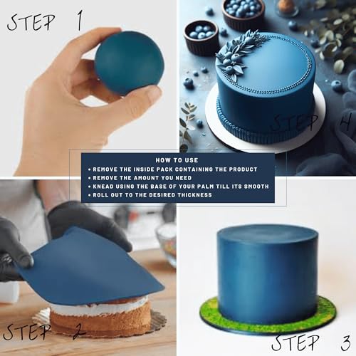Image of Confect Sugar Paste | Edible Sugar Paste | Fondant for Cake Decoration | Chef's Choice for Cake Decorating (250g (Pack of 1), Royal Blue)
