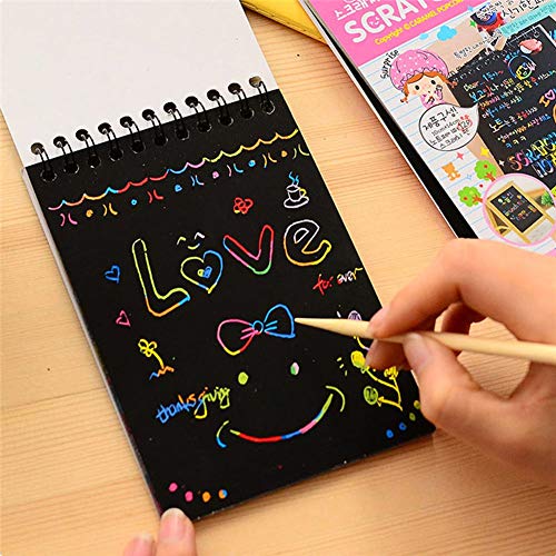 16 Pack Scratch Note Pads Scratch Art Notebooks Rainbow Scratch Paper With 4 Drawing Stencils For Kids Arts And Crafts Perfect Travel Activity Or Gift For Girls Boys Teens #TOP4
