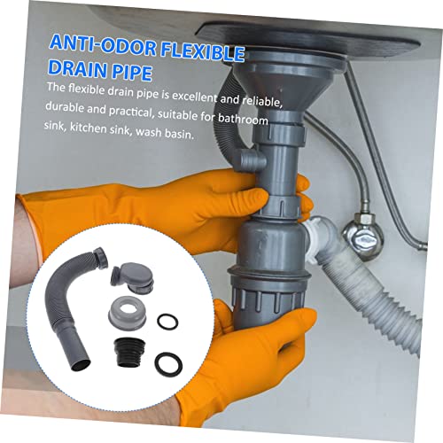 1 Set Bath Drain Flexible Drain Pipes Kitchen Sink Drain Drain Hair Catcher Water Sink Expandable Drain Pipe Duct Pipe Expansion Pipe - Image 3