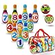 MandA® Bowling Set Kinder - kegelspiel inklusive Tragetasche - Kinderspiele - Geschenk 2-6 Jahren. Enthält 10 14,5 cm. Bowlingkegel und 2 Schaumstoffbälle.