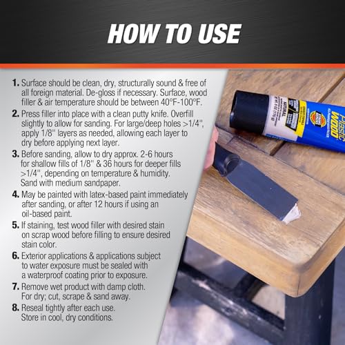 DAP Plastic Wood All Purpose Latex Wood Filler, Walnut, 6 Oz (7079800584) - Thumbnail 3