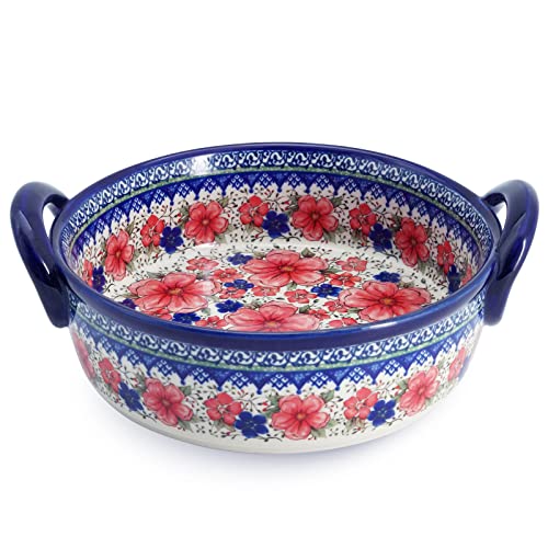 Qeeadeea Plats Allant Au Four Avec Anse, Petite Cocotte Pour Four En Céramique, Plat à Lasagne Rond Profond-carthame-950ml