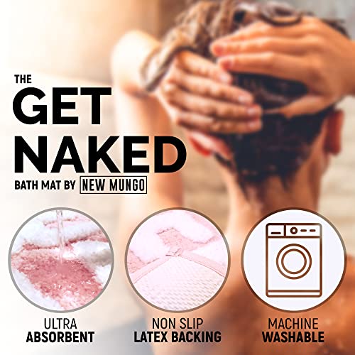 Image of New Mungo Get Naked Bath Mat Pink - Blush Bathroom Rugs - Bath Mat - 31 inch x 20 inch
