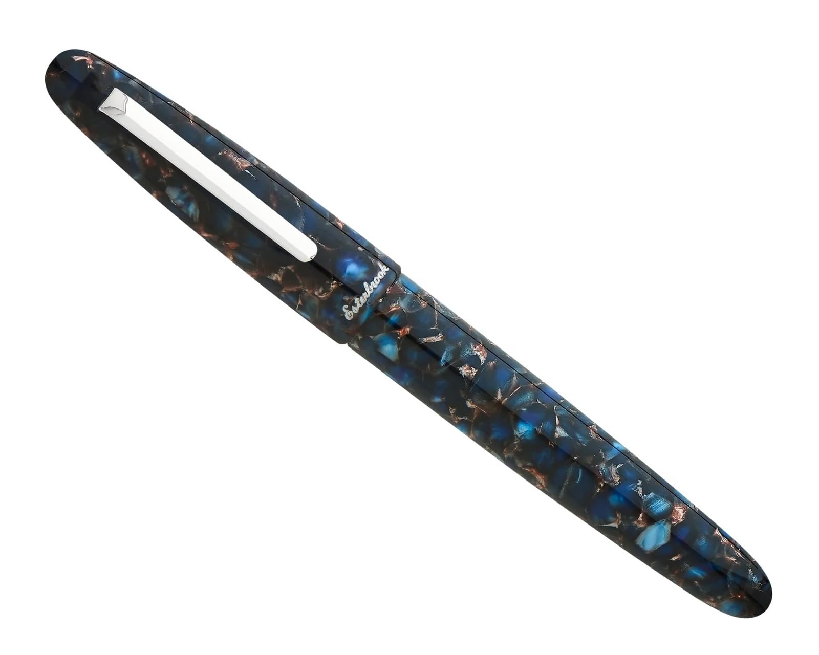 Esterbrook Estie Nouveau Blue Palladium Trim - Pluma estilográfica para cartuchos