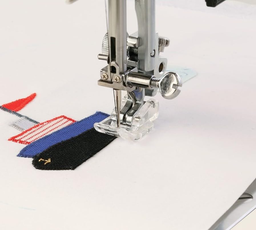 Image of ZENITH Applique Foot A9 Pressure Foot Snap on Type for Automatic Electric Low Shank Sewing Machines Suitable for Usha Janome Brother Singer etc Steel Finish (Applique Foot)