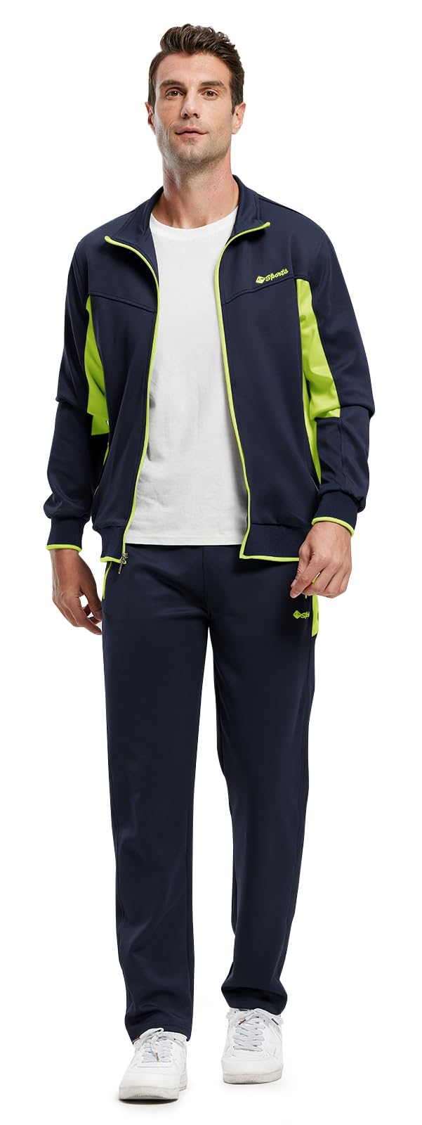 Rdruko Tuta da uomo atletica con zip intera casual sport jogging palestra tuta