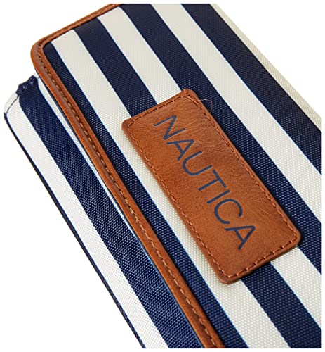 Nautica Womens The Perfect Carry All Money Manager Wallet Oraganizer With Rfid Blocking Wallet, Indigo/Bone/Sand, One Size Us #TOP2