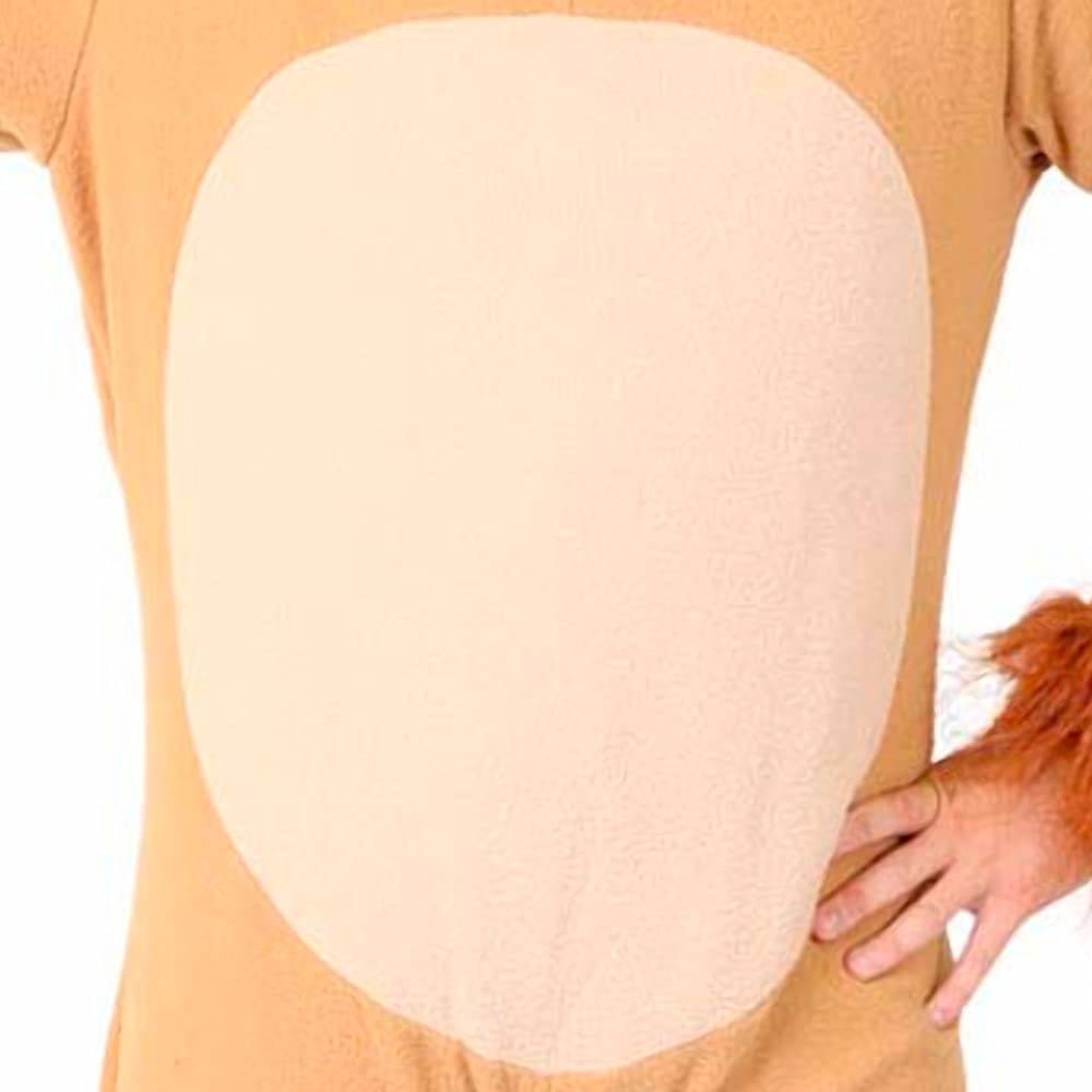 Déguisement de lion 2 pièces pour adulte Combinaison avec queue + capuche séparée pour déguisement + peinture visage rouge et blanc Costume de supporter de l'Angleterre Taille S
