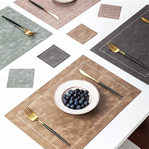 Set de table rectangulaire en cuir western x4 pour repas chic - 3
