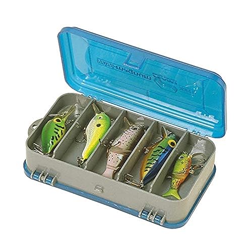 Plano Double-Sided Tackle Organizer, Storage Box, Molded Tackle Storage, All Fishing,Unisex, Grey / Blue, 7 x 2 x 1.8 inches