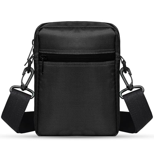 Unisex Crossbody Shoulder Bag, Waterproof Men's Small Side Casual Handbag, Messenger with Zipper & Adjustable Strap,Cordura2
