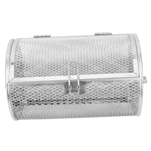 PRETYZOOM Grilled Rotisserie Basket Stainless Steel for Air Fryers Bbq and Ovens for Nuts and Vegetables Easy to Clean and Kitchen Essential