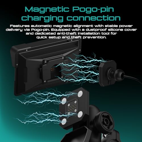 Image of 7.0 inch Wireless Motorcycle CarPlay Screen with TPMS, Model MOX70 | Wireless Apple CarPlay & Android Auto, IP67 Waterproof GPS, Dual Bluetooth, Magnetic Mount, Voice Control.